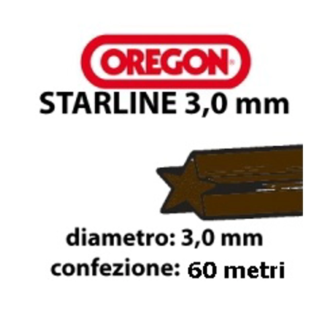 Vendita online Filo stellato per decespugliatore diam.3,0x60 mt.